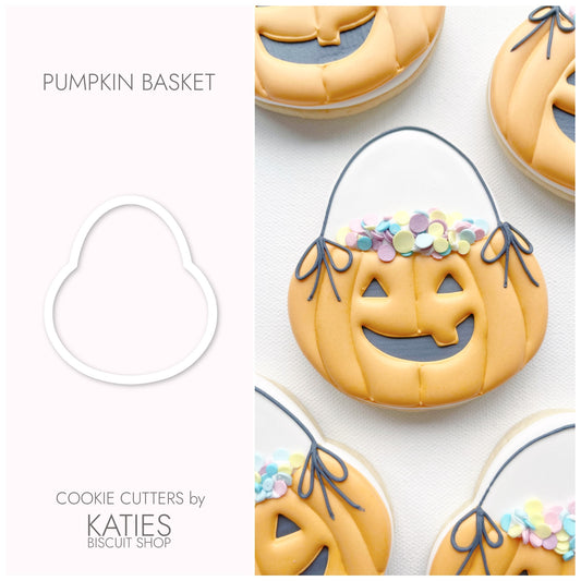 Pumpkin basket 3d printed cookie cutter by katie's biscuit shop 