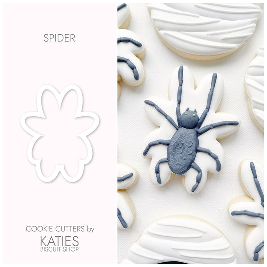 spider 3d printed cookie cutter by katies biscuit shop 