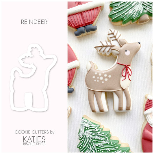 reindeer 3D printed cookie cutter  by katies biscuit shop