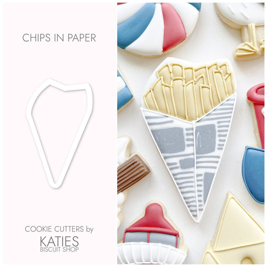 chips in paper 3d printed cookie cutter by katies biscuit shop 