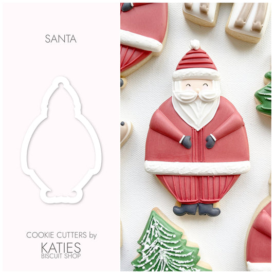 santa 3d printed cookie cutter by katies biscuit shop 