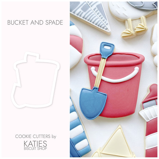 bucket and spade 3d printed cookie cutter by katies biscuit shop 