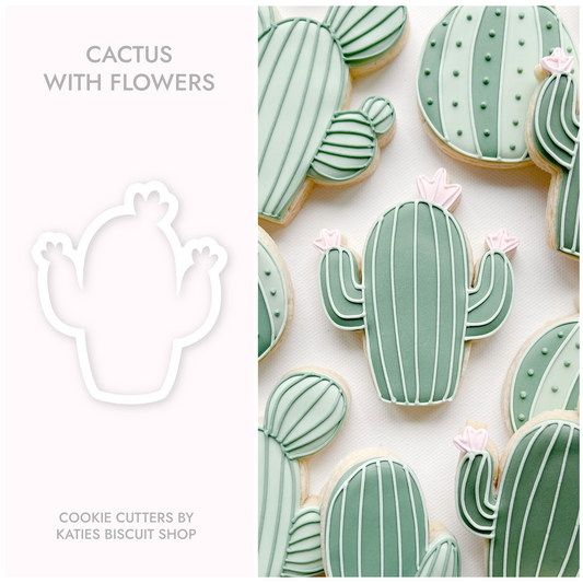 High-quality PLA 3D printed cactus with flowers cookie cutters
