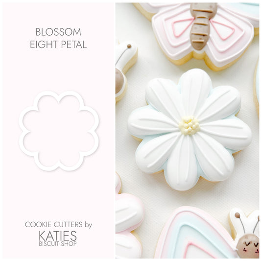 8petal blossom 3d printed cookie cutter by katies biscuit shop
