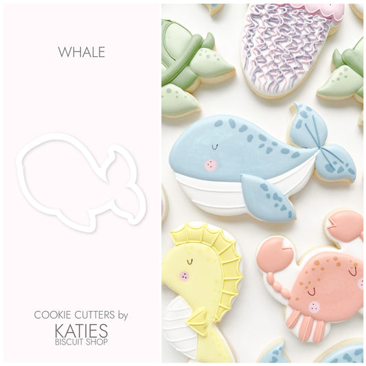 whale 3d printed cookie cutter by katies biscuit shop 
