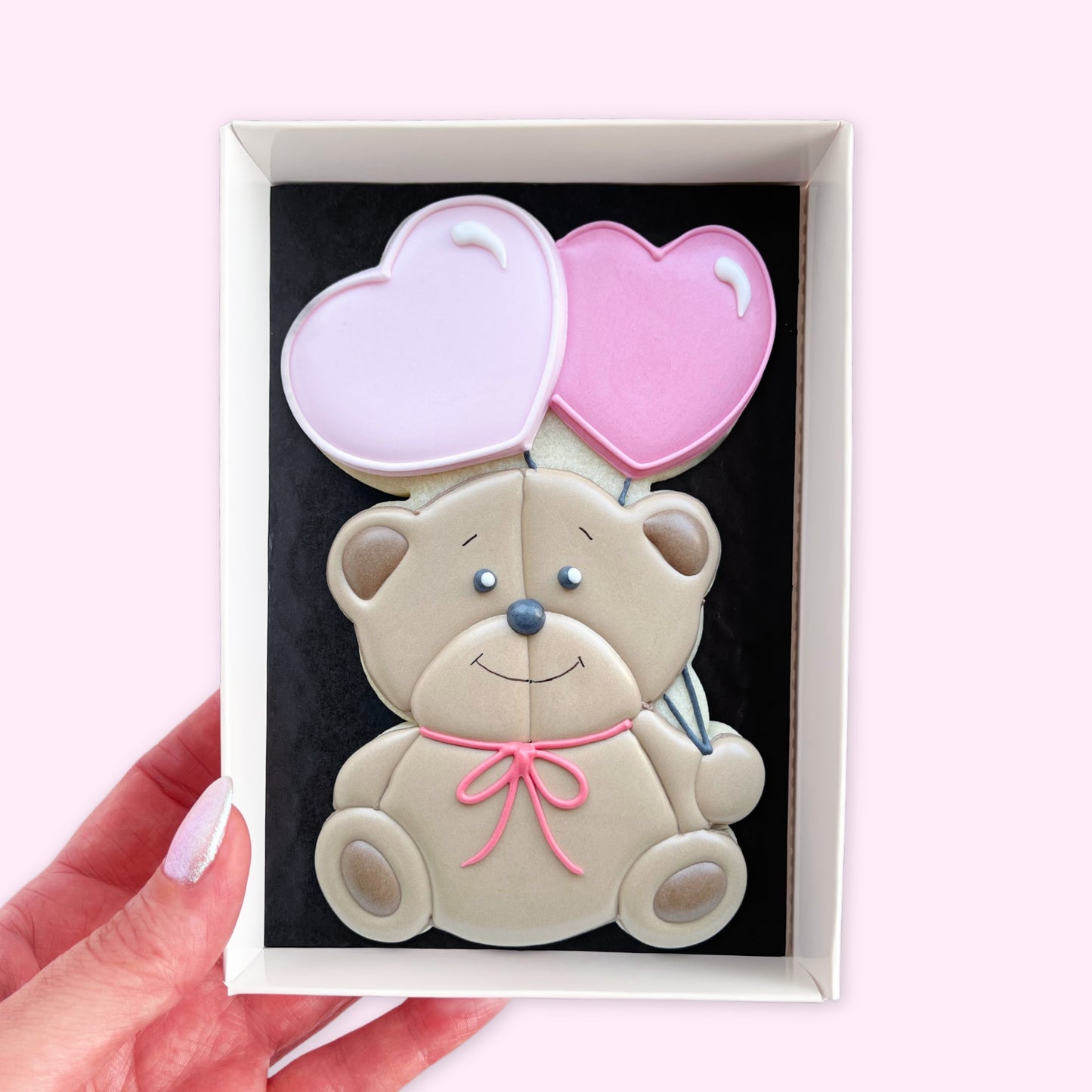 Bear with Heart balloon Iced Biscuits