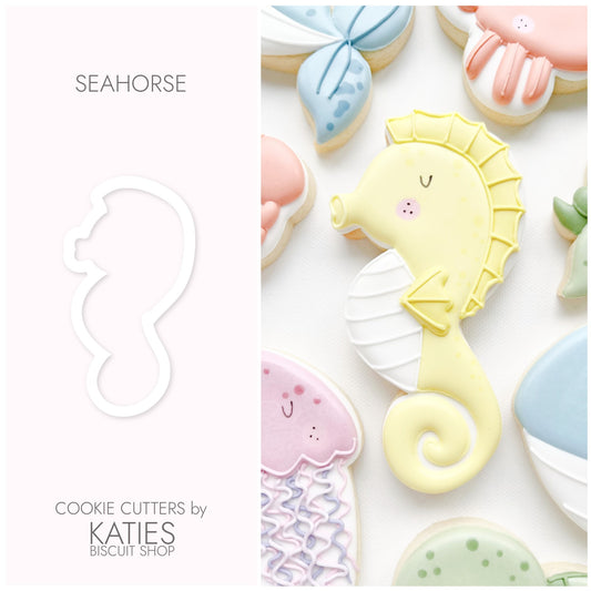 seahorse 3d printed cookie cutter by katies biscuit shop 