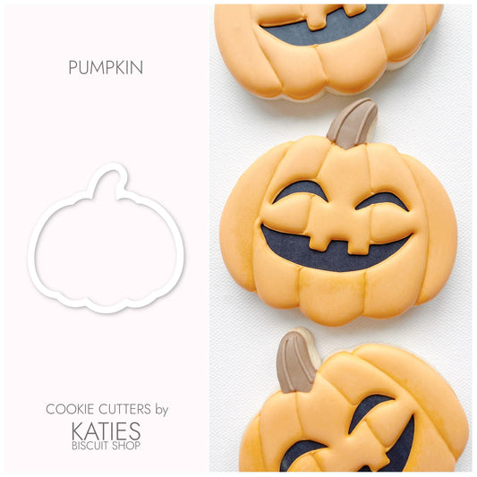 pumpkin 3d printed cookie cutter by katies biscuit shop 