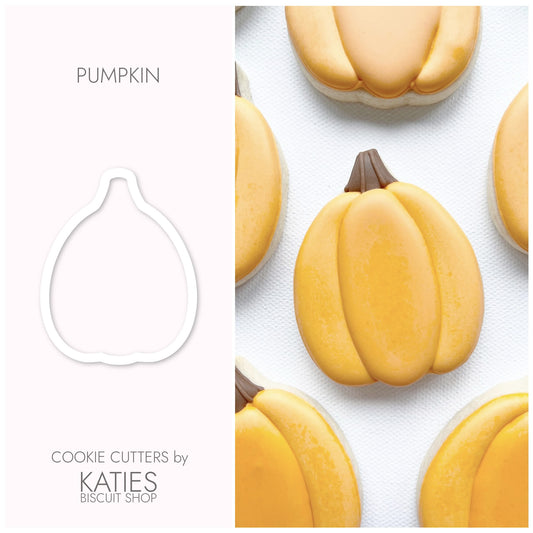 pumpkin 3d printed cookie cutter by katie's biscuit shop 