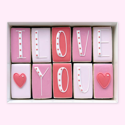 I Love You Blocks Iced Biscuits