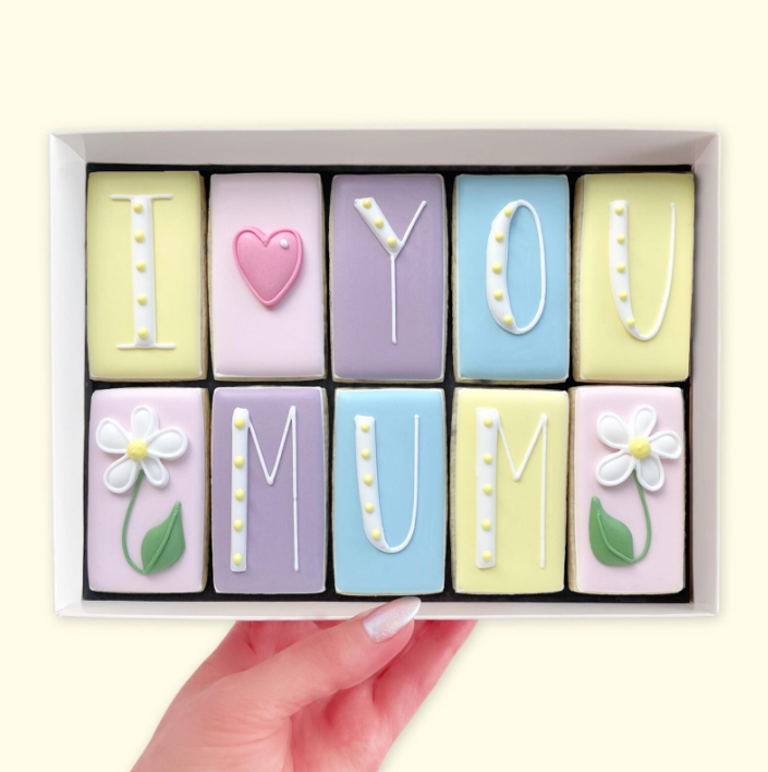 I Love You Mum Iced Biscuits