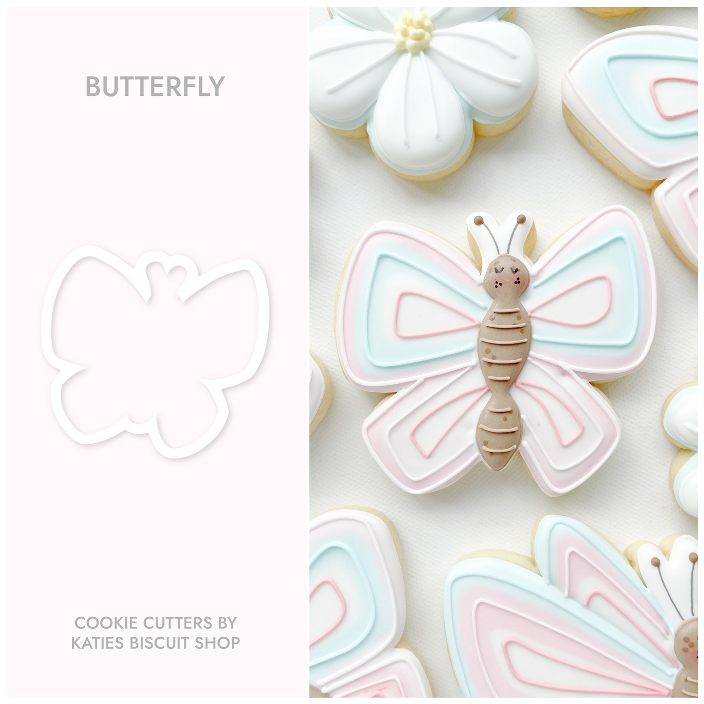 3D printed cookie utter in the shape of a butterfly 