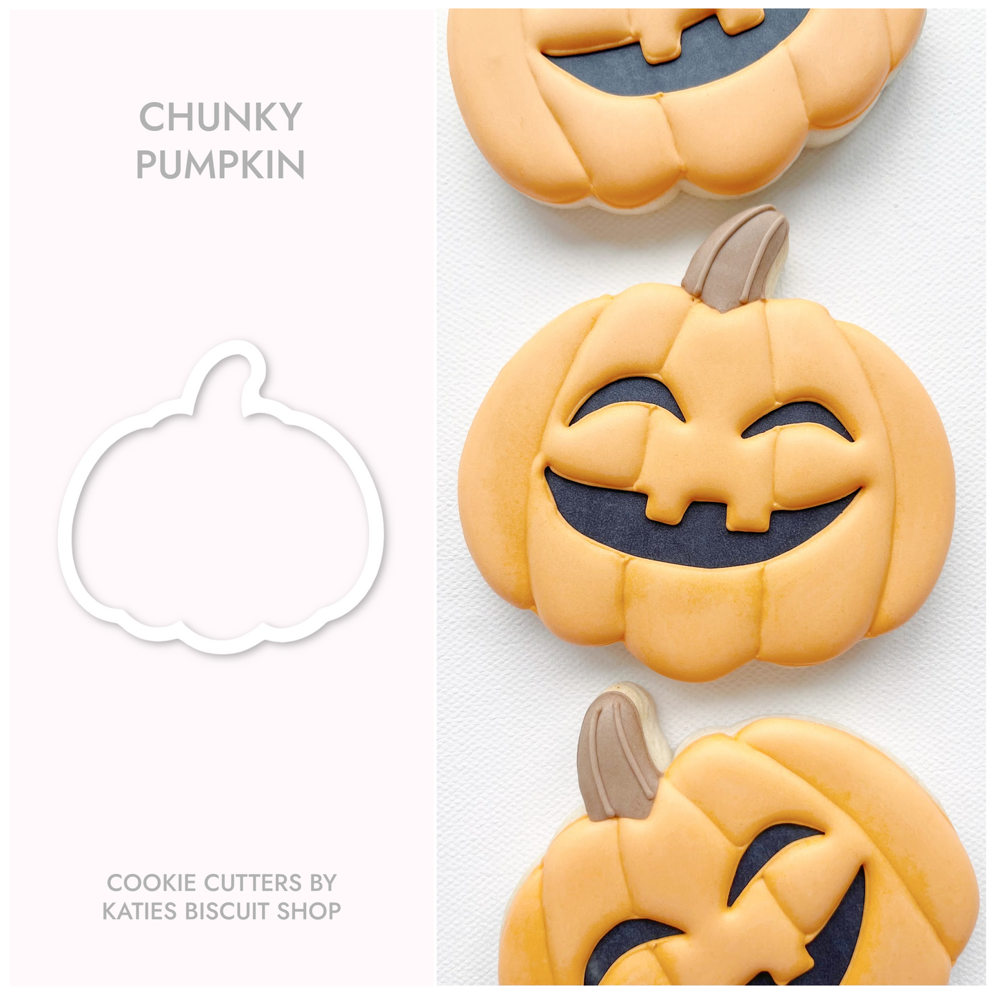 pumpkin 3d printed cookie cutter by katies biscuit shop 