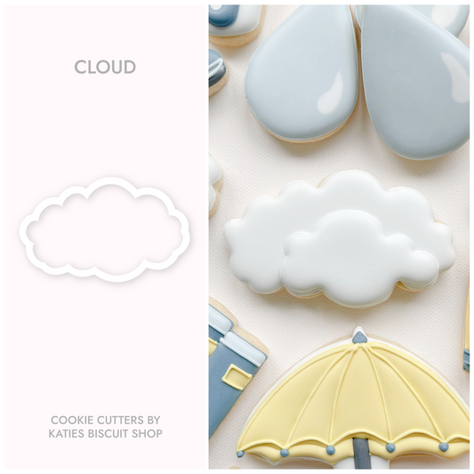 High-quality PLA 3D printed cookie cutter in the shape of a cloud 