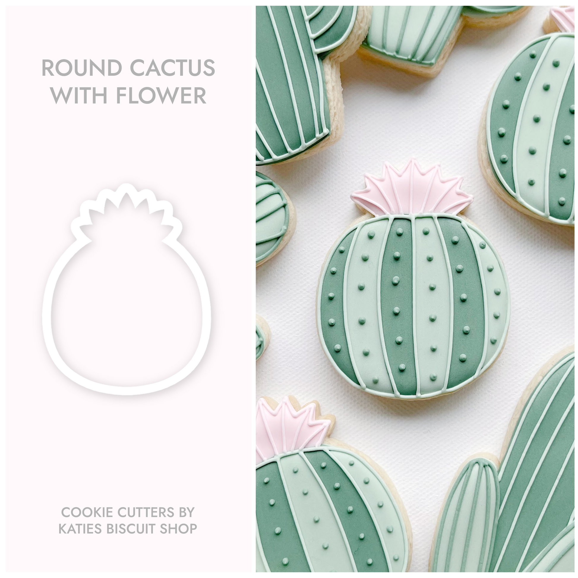 High-quality PLA 3D printed cactus with flower cookie cutters