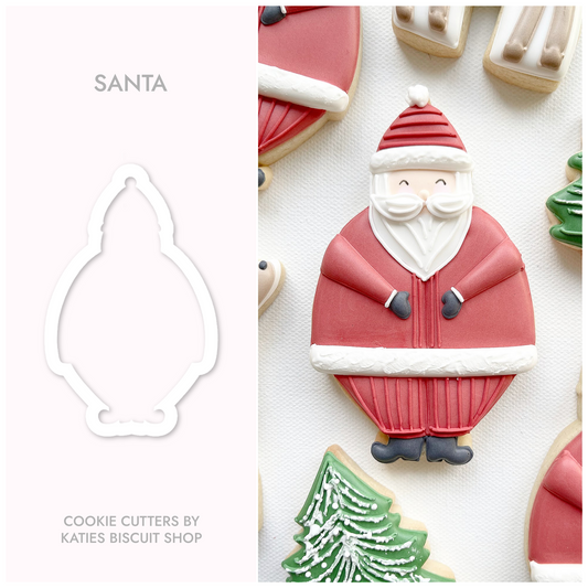 Santa 3d printed cookie cutter by katies biscuit shop 