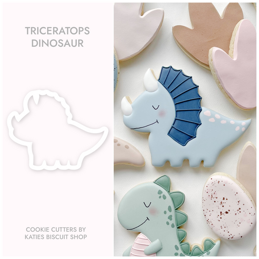 High-quality PLA 3D printed triceratops cookie cutter