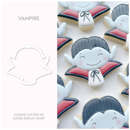 High-quality PLA 3D printed cookie cutter in the shape of a vampire