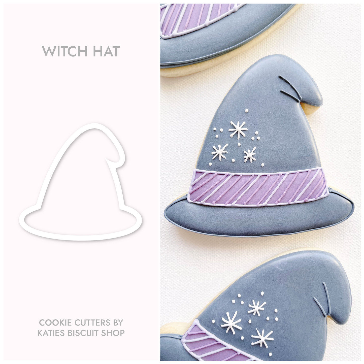 witch hat 3d printed cookie cutter by katies biscuit shop