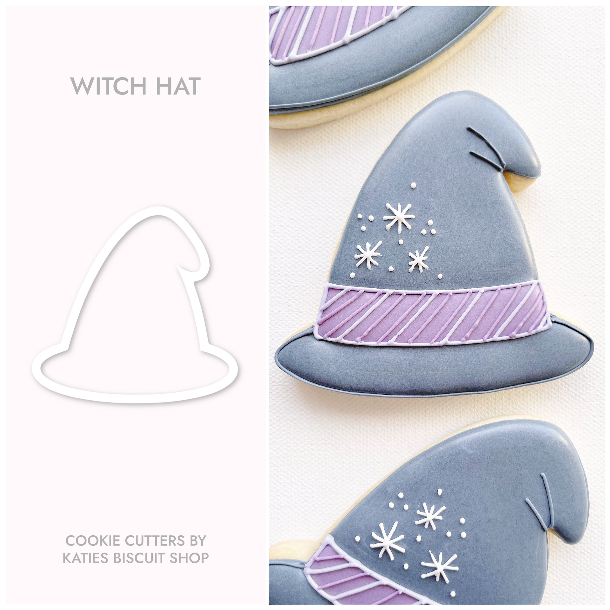 witch hat 3d printed cookie cutter by katies biscuit shop