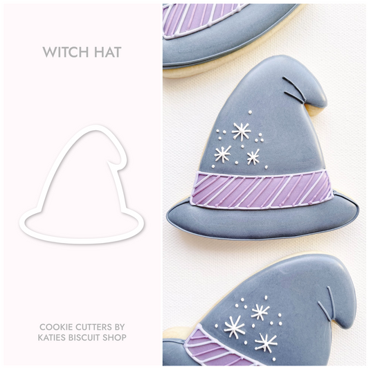 witch hat 3d printed cookie cutter by katies biscuit shop