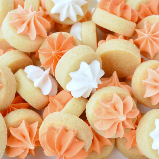 Biscuit iced gems in shades of orange by Katie's Biscuit shop