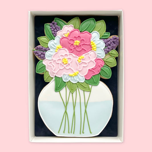 Vase of Flowers Iced Biscuit