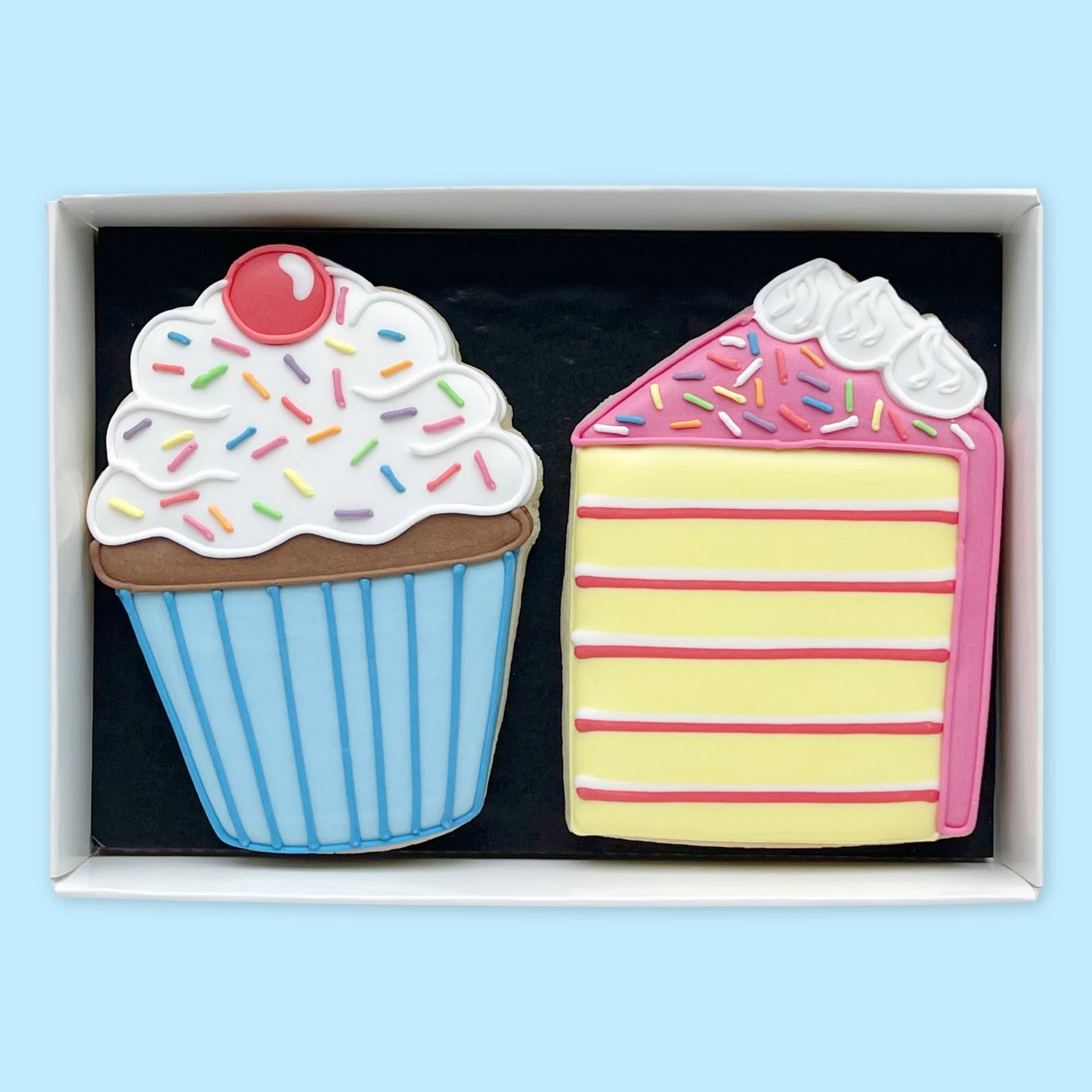 Cake Slice and Cupcake Iced Biscuits
