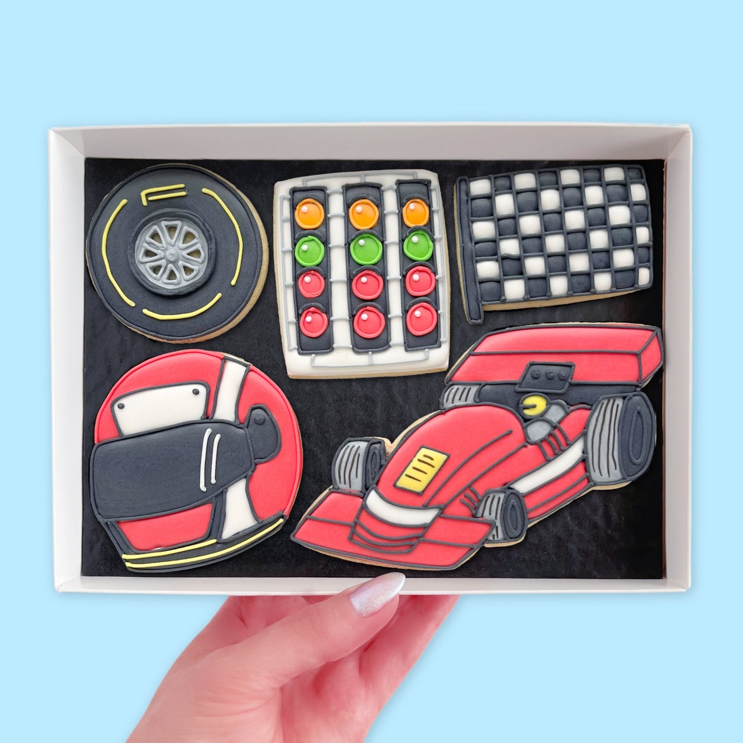 Race Car Iced Biscuits