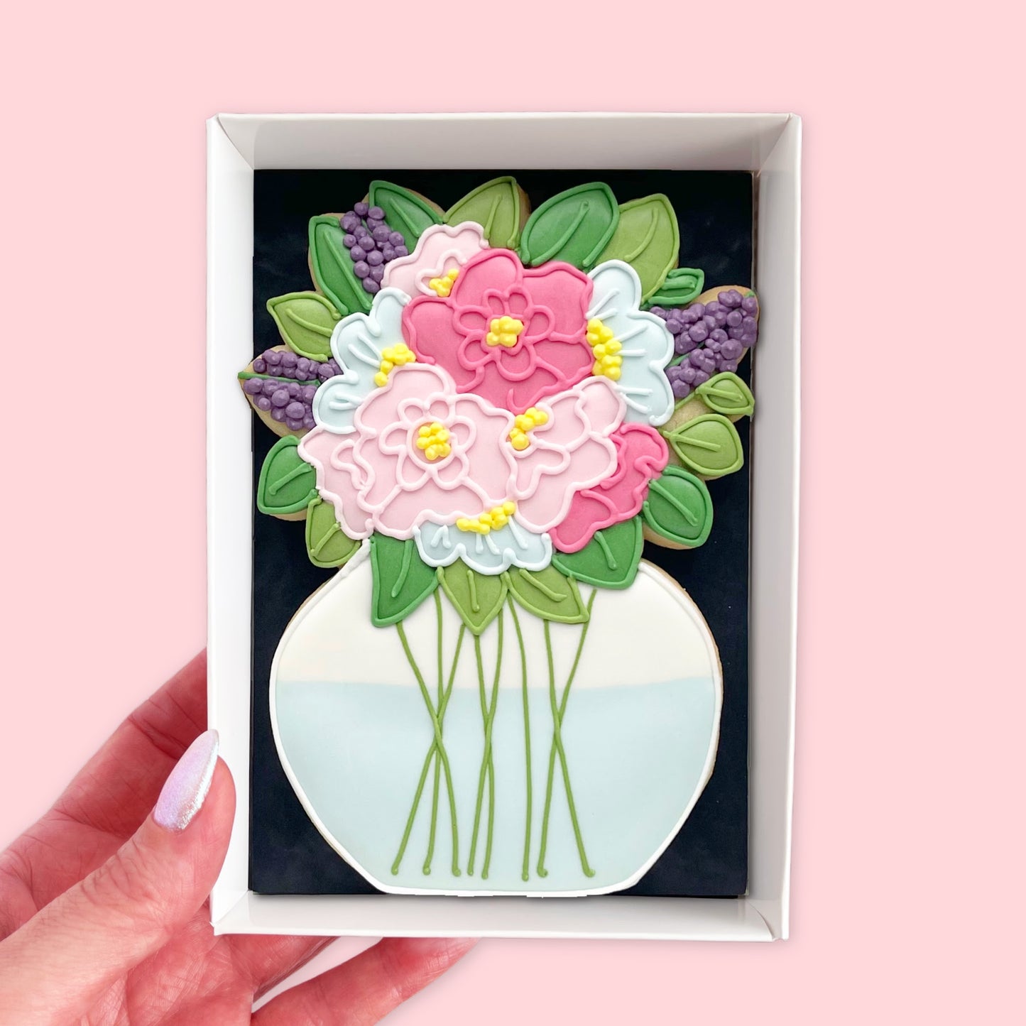 Vase of Flowers Iced Biscuit