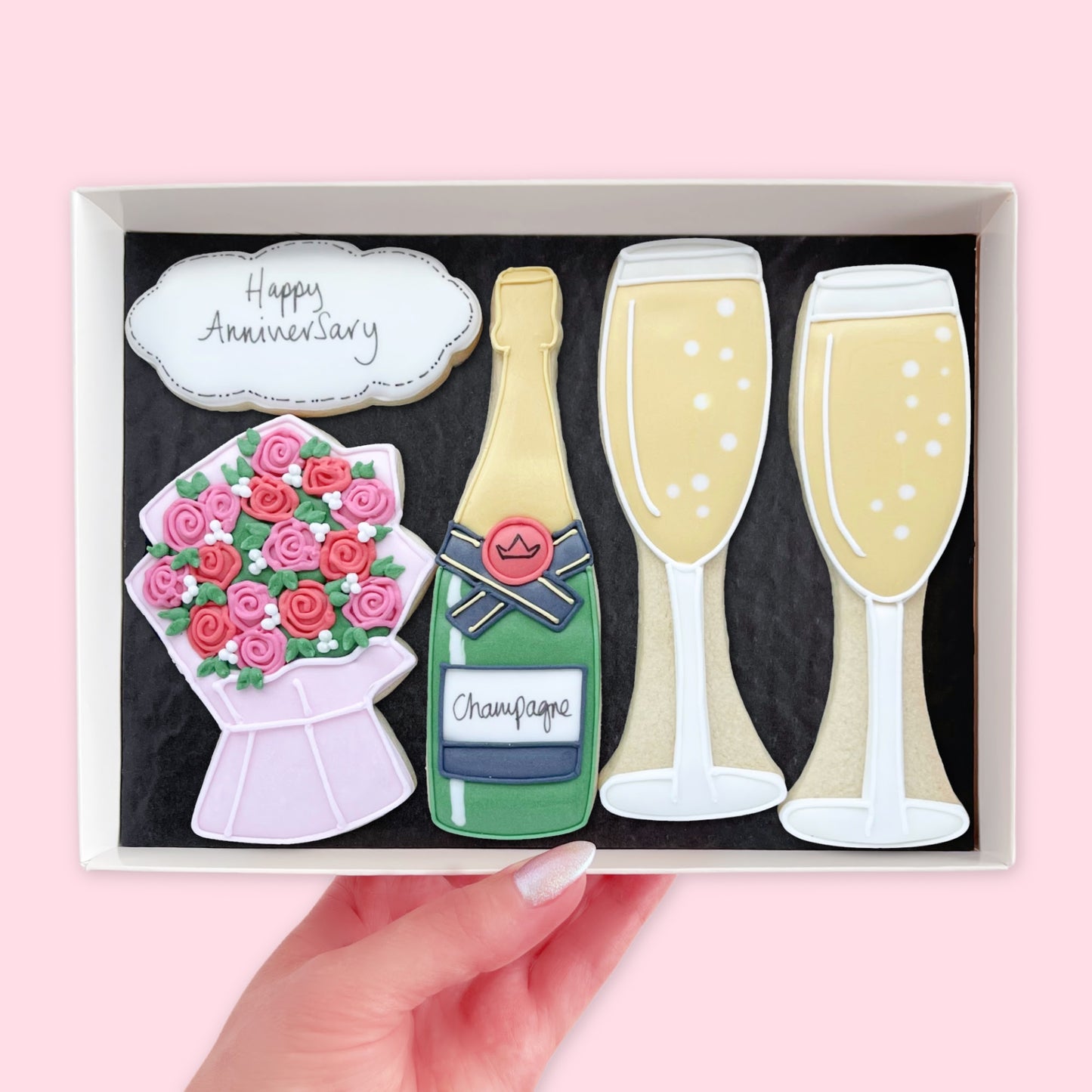 Champagne Anniversary Iced Biscuits